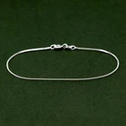 Classic Box Chain Anklet, Sterling Silver Jewellery, 0.9mm Chain, 8.5", 10"