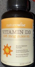 NatureWise Vitamin D3 5000IU Supplement 125mg Capsules, 360 soft gels