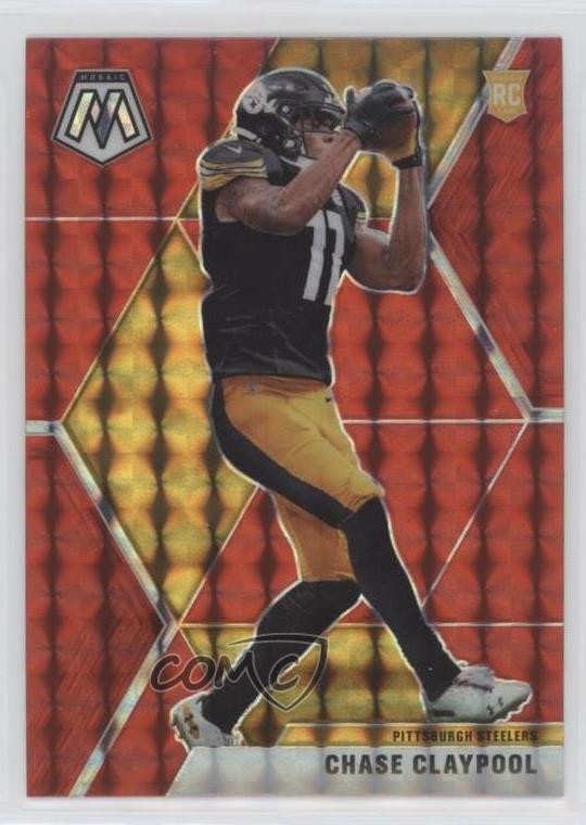 2020 Panini Mosaic Rookies Red Mosaic Prizm Chase Claypool #220 Rookie RC 1b9b