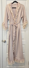 Vtg Givenchy Paris L Peignoir Robe  Gown Blush Pink Ecru Lace Lingerie Negligee