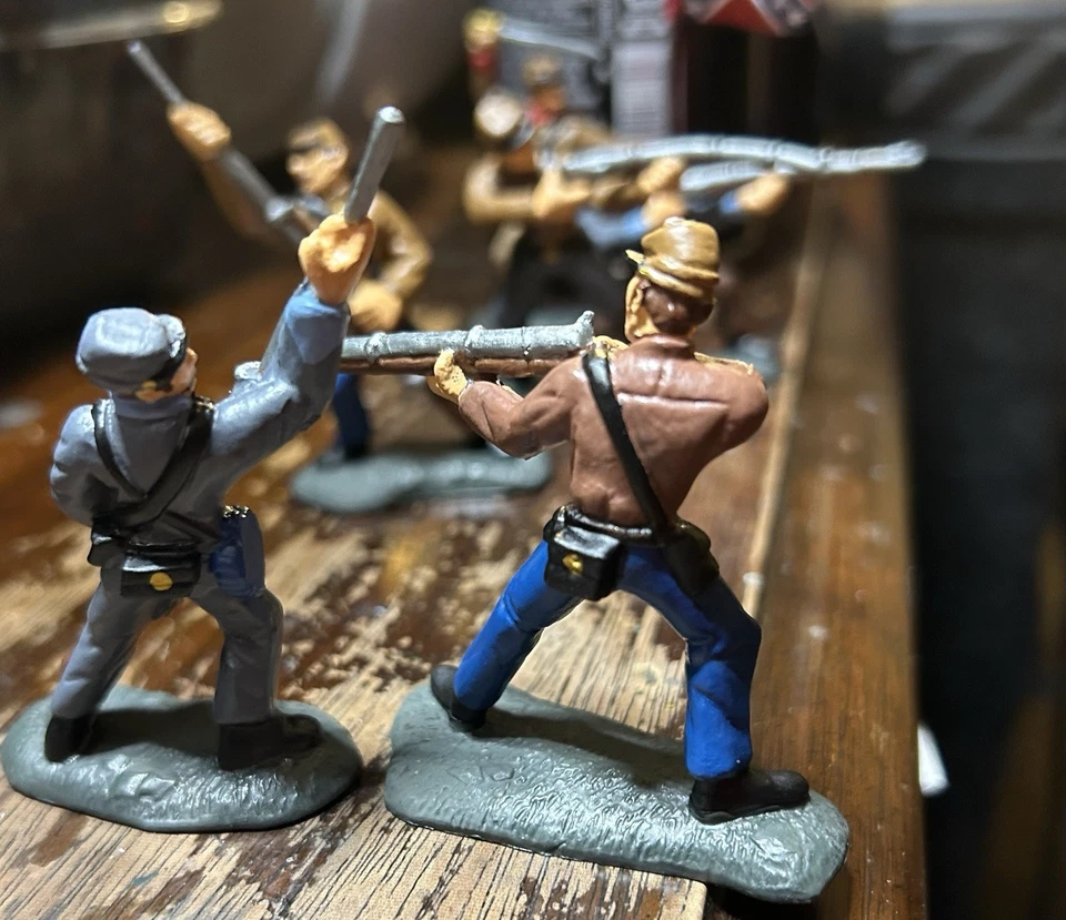 Soldados de juguete confederados de la Guerra Civil Americana pintados a mano 54 mm 1/32 Foto 4 de 4