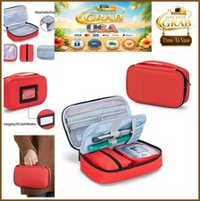 Diabetic Supplies Travel Case Red Insulin Organizer With Detachable Pouches