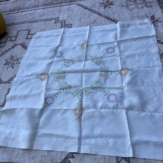 Irish Linen Tablecloth to Finish Embroidering small Table Cloth