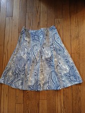 Talbots midi skirt paisley print size 10 NWT