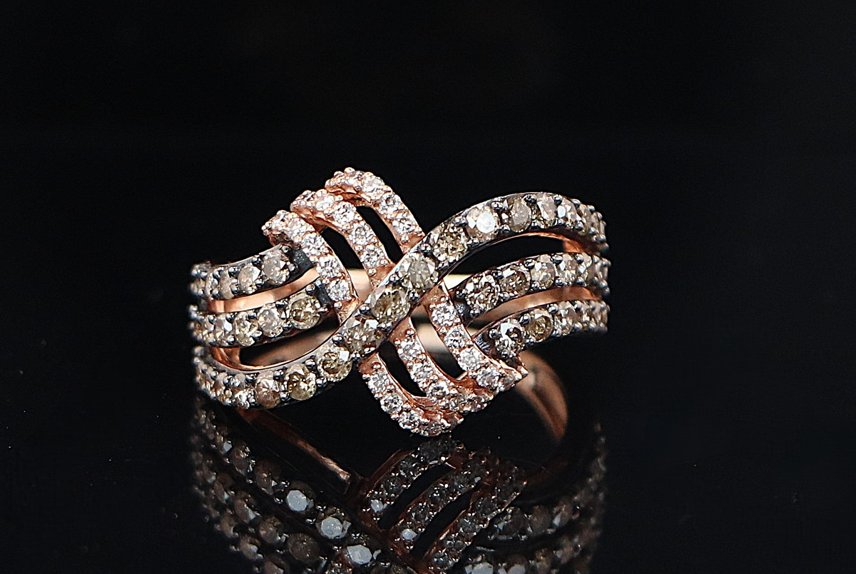 $3950 LeVian 14K Rose Gold 1.37ct Chocolate Diamond Princess