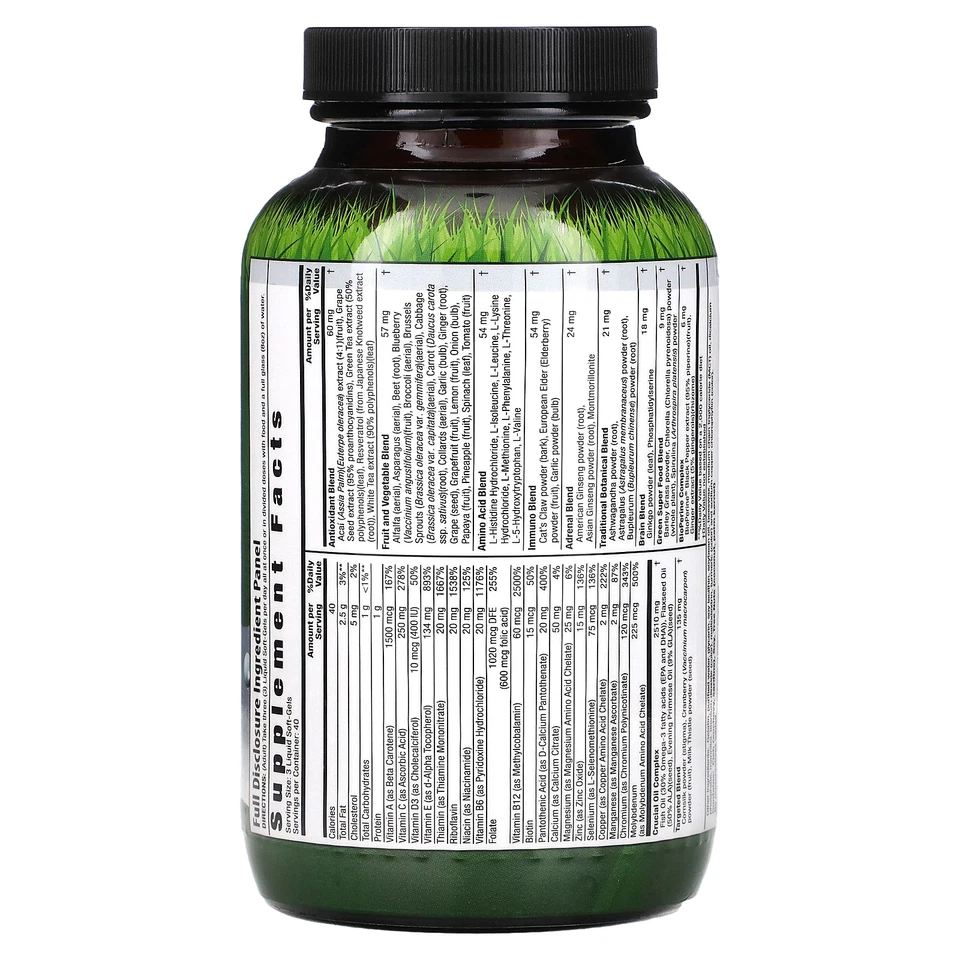 Женские живые зеленые жидкие гели мульти, 120 жидких мягких гелей - Изображение 2 из 3