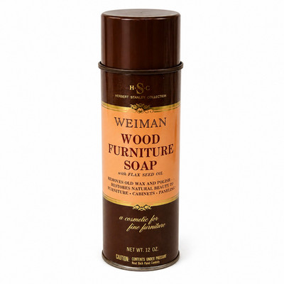 Weiman Wood Furniture Soap Flax Seed Oil Wood Cleaner 12 oz Brown Vintage Can