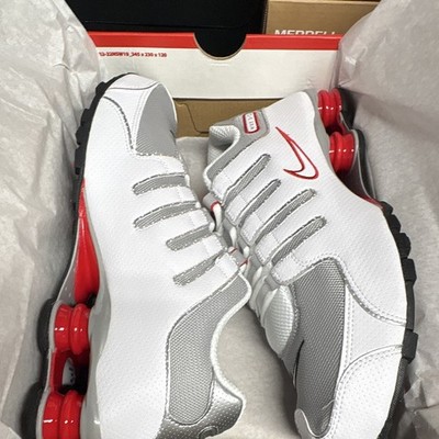 Nike Shox NZ White/Metallic Silver/University Red-Black 378341-104 Men's