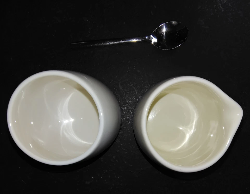 Starbucks Juego de plata y crema azúcar y crema con cuchara de plata 2005 Foto 3 de 4