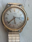 Vintage 1977 Timex Automatic Gold Tone Day Date Mens Watch - Running