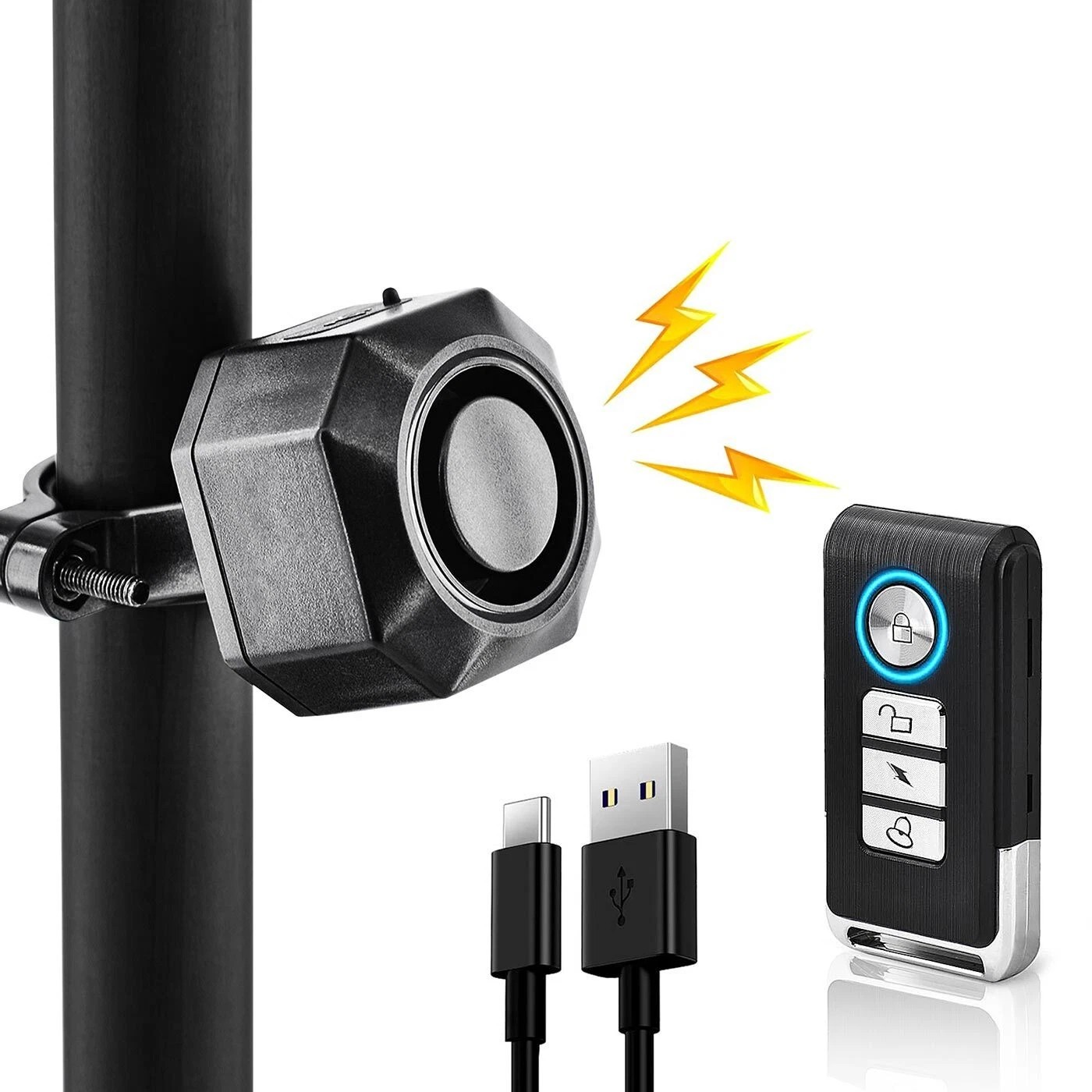 USB Charging Bike Anti Theft Alarm with Remote Vibration Sensor Security System