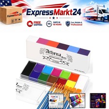 UCANBE Athena 12-Color Oil Face  Body Paint Palette with 10 Brushes SFX Kit