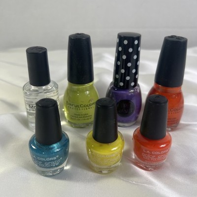 Assorted Nail Polish Lot 7 Bottles Different Brand And Colors New Sinful Colors