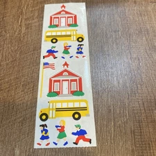 Mrs. Grossman Scrapbooking Stickers : School House, Bus, Children