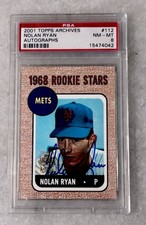 2001 Topps Archives Nolan Ryan Auto RC PSA 8 BOLD AUT0 SP/50