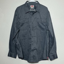 Wrangler Men s Size XL Shirt Button Up Charcoal Gray Flex For Comfort USA