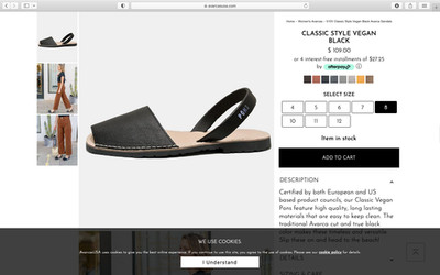 READ DESCRIPTION NOT BLACK pons avarca vegan sandals women size 8 CHARCOAL NIB