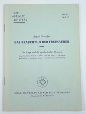 Das Brauchtum der Freimaurer August Horneffer Heft 2 Loge Hausrat Tempel Teppich