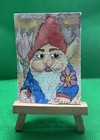 Original Handmade Signed ACEO  watercolor and Ink gnome. Camblch. OOAK art — photo 2