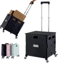 MACOPRO Folding Utility Cart Portable Rolling Crate Handcart Shopping Trolley Co