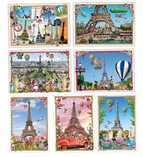 EDITION TAUSENDSCHÖN*Städte*Postkarte*Glitzer*Paris*Eifelturm**A6*