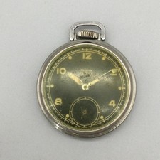 Vintage Westclox Pocket Watch Men 49mm Black Dial Silver Tone Manual Wind