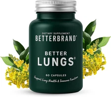 Betterlungs Lung Support Supplement with NAC, Mullein Leaf for Smokers, Respirat
