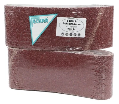 ECKRA 10 Schleifbänder 100x610 mm Korn 24 P24 Bandschleifer Schleifband Schleifpapier