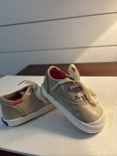 Keds Champ Toe Cap Baby/Toddler Girl Sneakers Gold Leather Size 2M Memory Foam