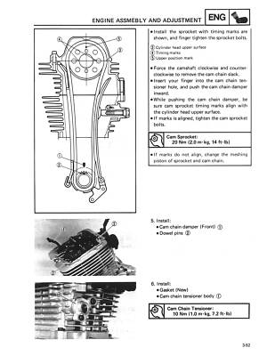 YAMAHA Workshop Manual SRX600 SRX400 1985 1986 1987 1988 1989 and