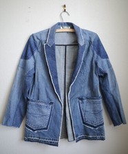 Women's Noorism Upcycled Handmade Denim Jean Jacket / Blazer Size XS Made in USA