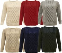 LADIES WOMEN ARAN CABLE KNIT KNITTED JUMPER STRETCH SWEATER PULLOVER TOP UK SIZE