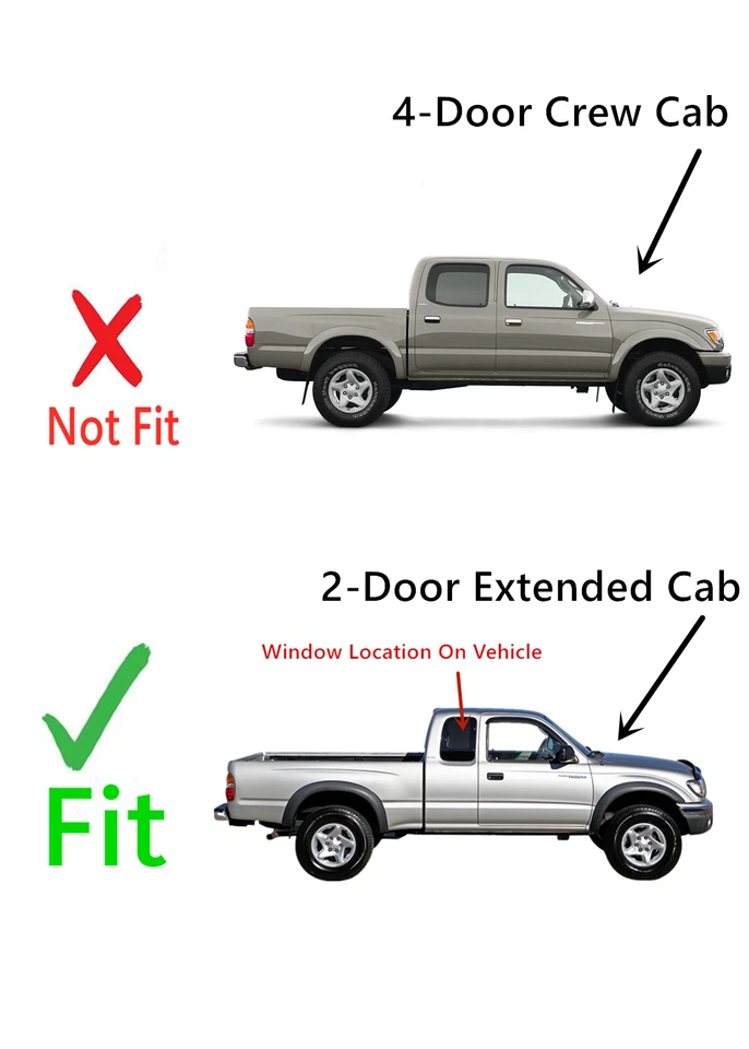 Fits 2001-2004 Toyota Tacoma 2Dr Extended Passenger Right Quarter Glass Window Foto 3 de 4