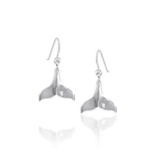 Whale Fin Earrings 925 Silver Symbol Jewelry - New