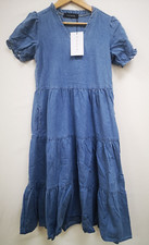 Pixie Girl Blue Tiered Frill Midi Dress 
