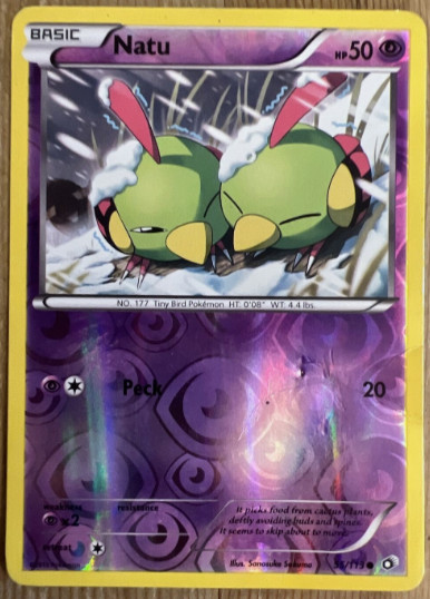 Pokemon - 55/113 - Natu. - Legendary Treasures - HOLO RARE - NM/M