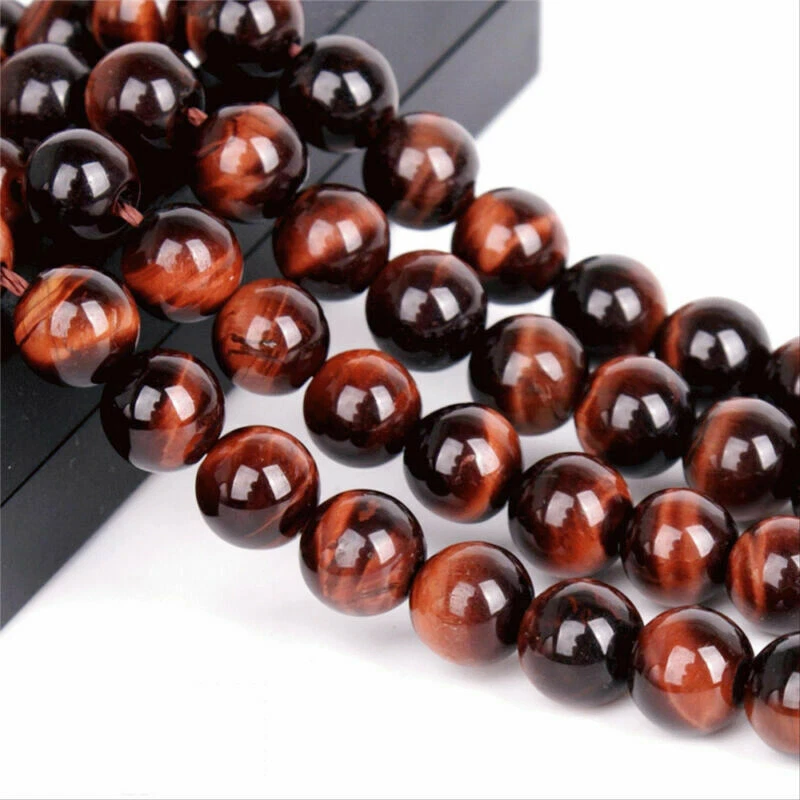 4/6/8/10/12/14 mm piedras preciosas naturales ojo de tigre cuentas sueltas redondas 15"" Chatoyant Foto 3 de 4