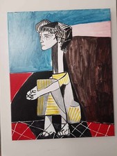 Reproduction Tableau peinture acrylique PICASSO Jacqueline 40 cm X 50 cm