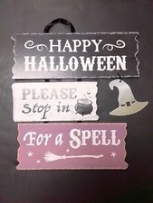 Halloween Witch Sign Decor Wall Hanging Decorations