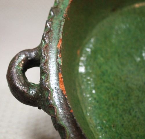 Tagine traditioneller nordafrikanischer Kochtopf Handarbeit roter Ton grüne Glasur - Bild 8 von 15