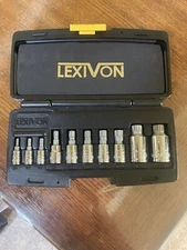 Lexivon Triple Square Spline Star Bit Socket Set Premium Tool 10 Pc M4-M18 Steel