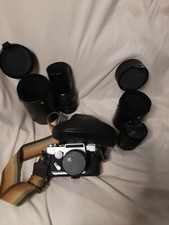 VINTAGE SEARS T.L.S. 35MM CAMERA PLUS 2 ADDITIONAL ZOOM LENS CASES untested