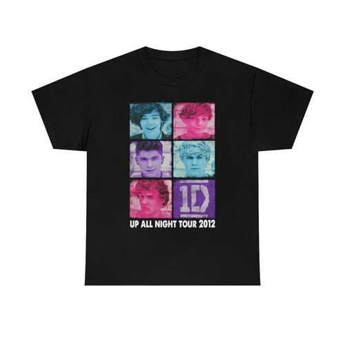 Vtg One Direction Up All Night Tour Cotton Black All Size Unisex Shirt