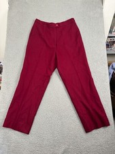 Talbots Wide Leg Pants Women's 12 Red 100 Wool Made in USA