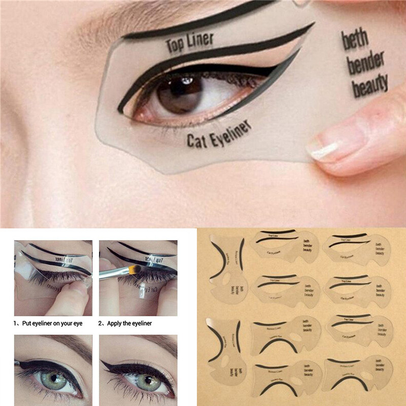 Template 10pcs Eyeliner Stencils Winged Eyeliner Stencil Model Shaping Tool | eBay