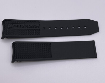 Generic 22mm Black Rubber Band Strap To Fit Omega Speedmaster Racing Watch