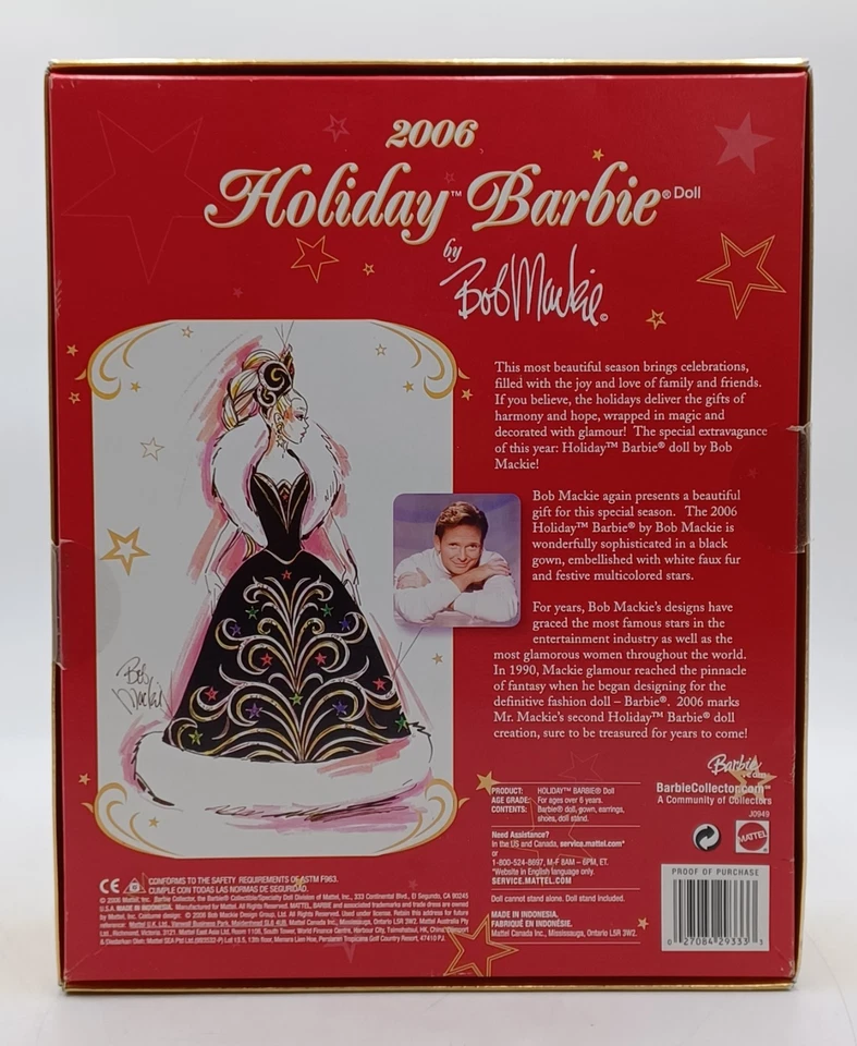 2006 Holiday Barbie Collector Puppe designed by Bob Mackie / Mattel J0949, NrfB - Bild 3 von 4