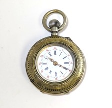 European Swiss-Made Ladies Open Face Pocket Watch, Approx. 34mm Case