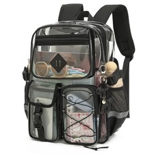 Clear Backpack for Girls Women, Heavy Duty Transparent School Backpack Bookba...