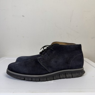 Cole Haan Zerogrand Chukka Ankle Boots Suede Blue Men display picture 1